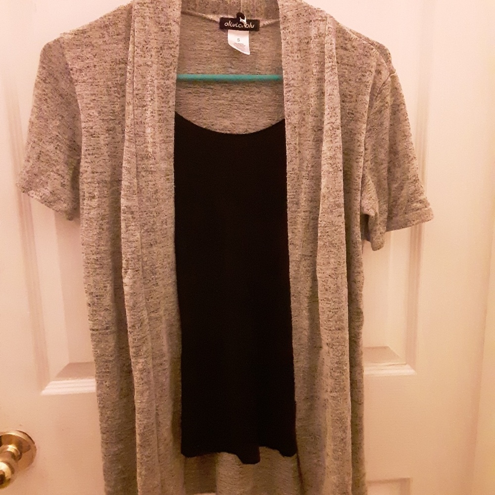 Grey and black cardigan